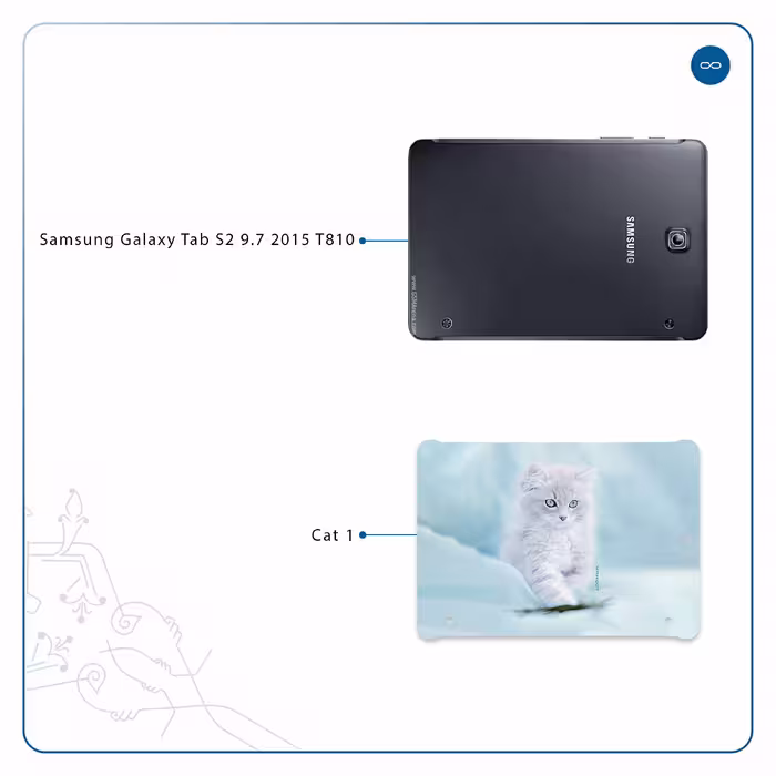 برچسب پوششی ماهوت مدل Cat-1 مناسب برای تبلت سامسونگ Galaxy Tab S2 9.7 2015 T810
