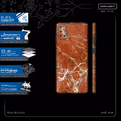 برچسب پوششی ماهوت مدل Red Marble-FullSkin مناسب برای گوشی موبایل جی پلاس Z10