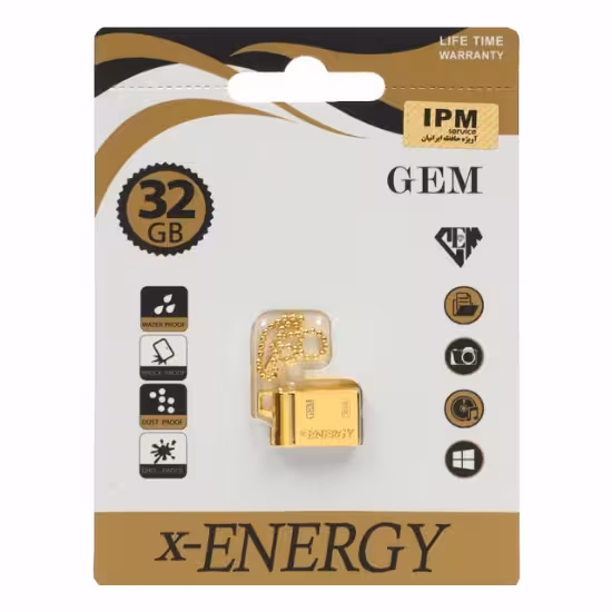 فلش مموری ایکس-انرژی مدل Golden Gem USB2.0 ظرفیت 32 گیگابایت