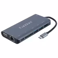 هاب 8 پورت تایپ سی به USB3.0/SD/AUX/HDMI/VGA/RJ45/Type-C ارلدام مدل ET-W29