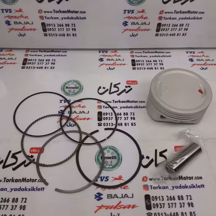 رینگ و پیستون ( پستان ) موتور مگلی 200 و تریل فلات و پرواز ( طرح CRF سی ار اف ) ( سایز 0/25 )