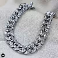 دستبند فول نگین نقره ای 5259