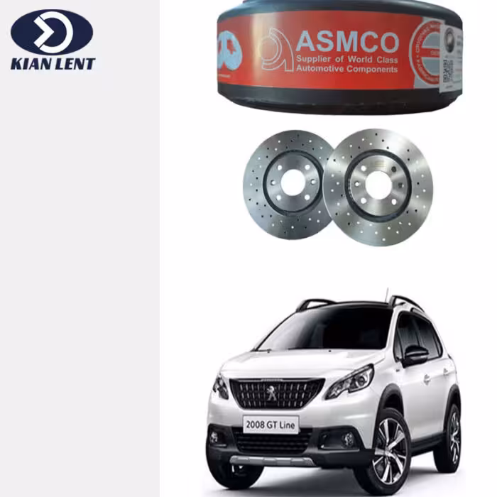 دیسک چرخ جلو سوراخ دار پژو 2008 برند آسمکو(asmco)