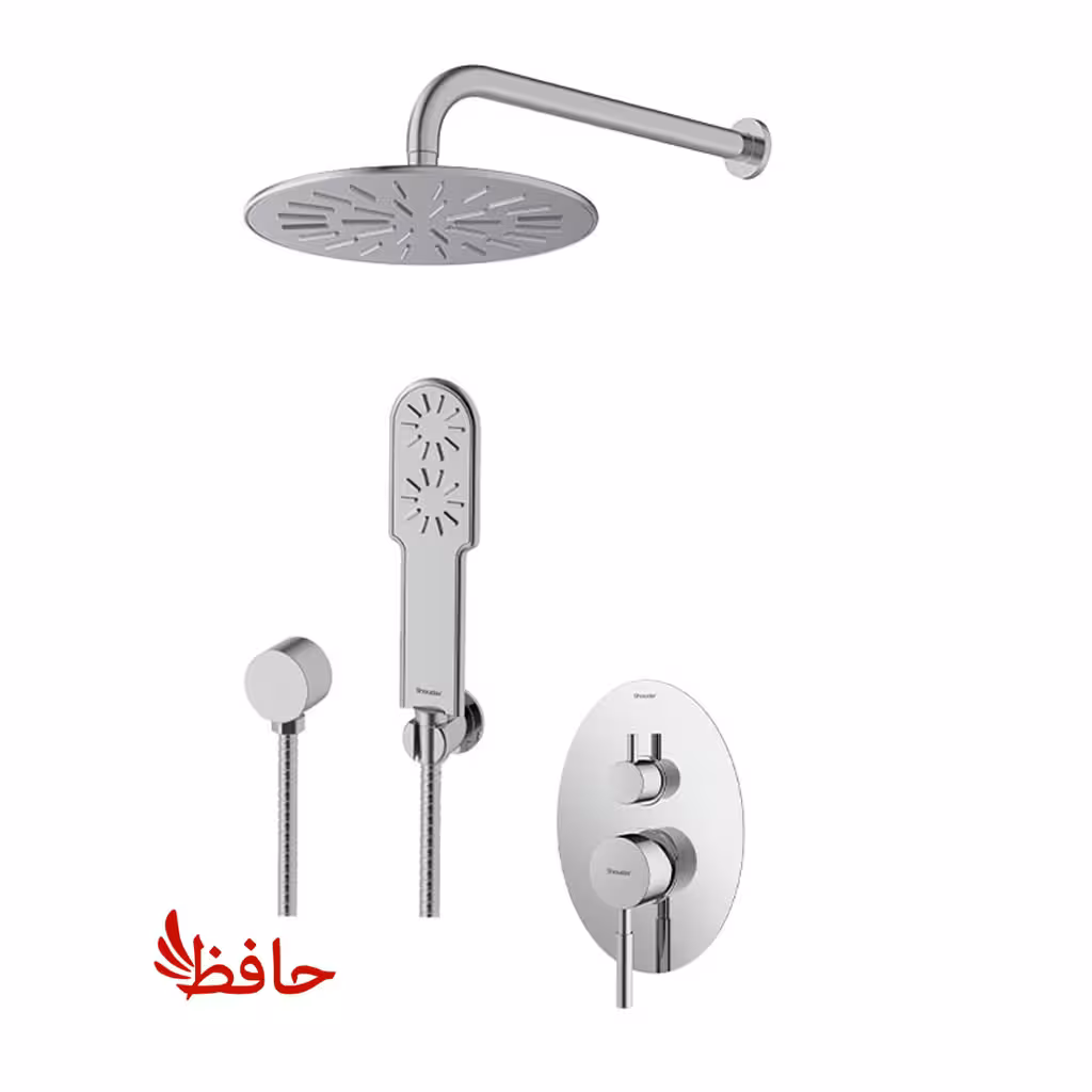 شیر حمام توکار شودر مدل روگن کروم تیپ 3 BRASS