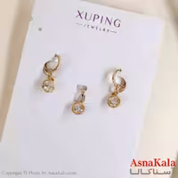 نیم ست زنانه ژوپینگ مدل نگینی شامل گوشواره و گردنبند کد NIM14794W