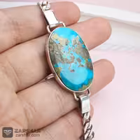 دستبند نقره فیروزه نیشابوری