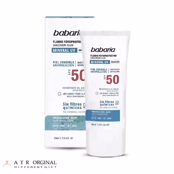 مایع ضد آفتاب ضد آب سولار مینرال SPF 50 باباریا