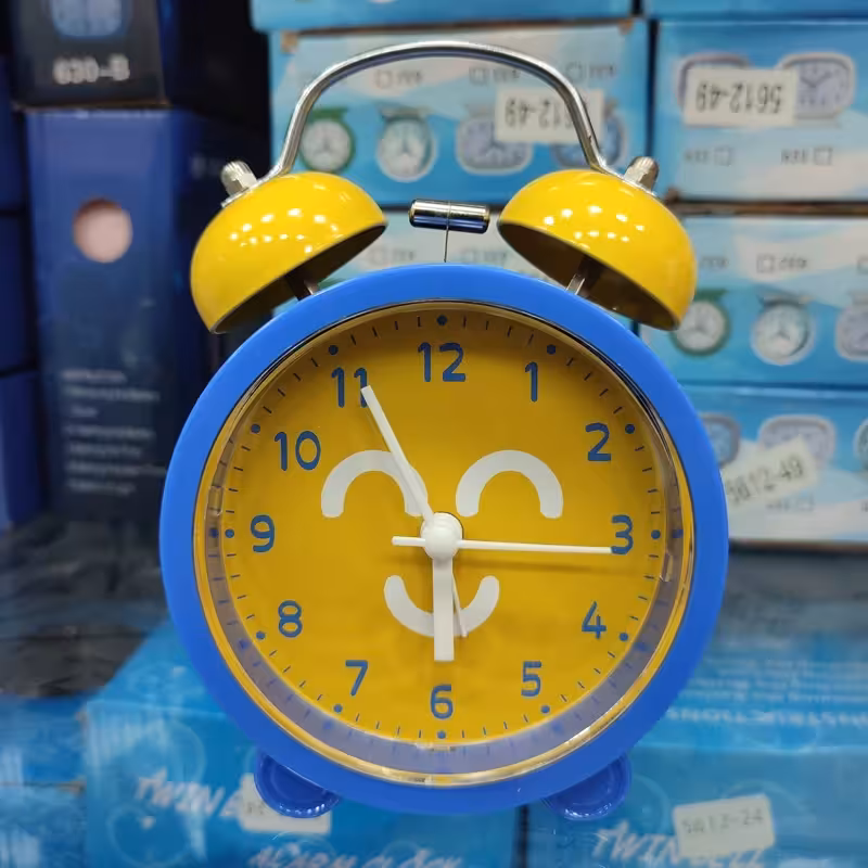 ساعت رومیزی آرامگرد فانتزی زنگدار چراغدار آرام گرد ( زنگ دار ) ( خرید عمده و تک ساعت رومیزی گناوه مارکت )7