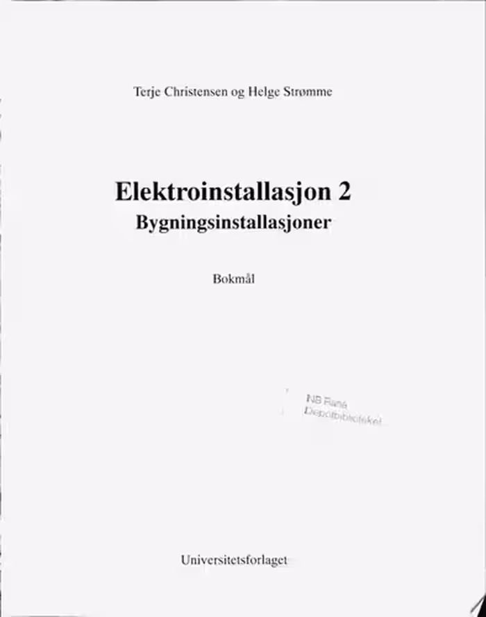 خرید و دانلود نسخه کامل کتاب Elektroinstallasjon 2 : bygningsinstallasjoner