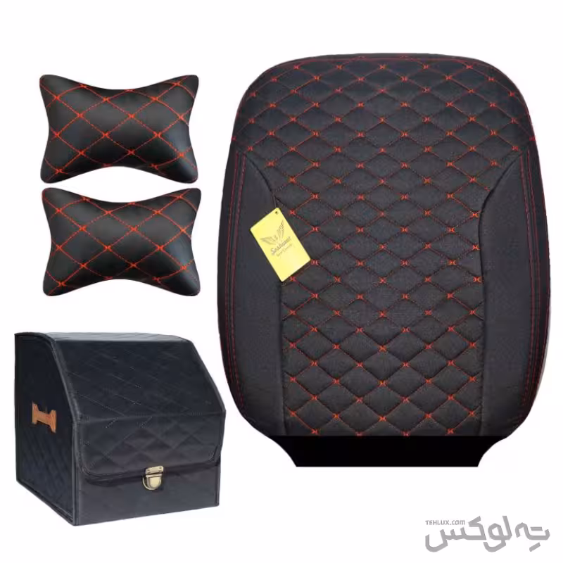 روکش صندلی کوئیک پارچه ای برند سوشیانت مدل آبشار به همراه پشت گردنی و جعبه نظم دهنده