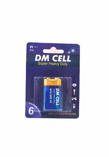 باتری کتابی 9 ولت سوپر هوی دیوتی مدل 6F22 برند DM CELL