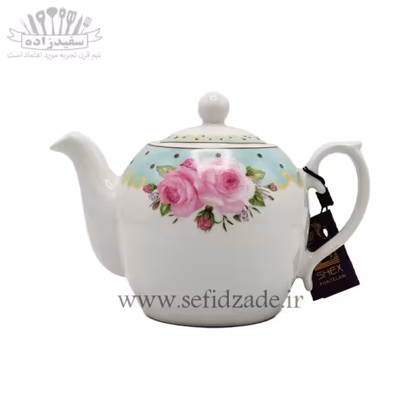 قوری چینی شکس (SHEX) مدل مجید گل آبی 500ml