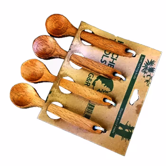 قاشق ادویه چوب بامبو چهارتایی