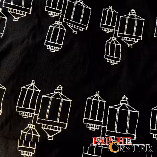 پارچه میکرو خامه دوزی مشکی کد566