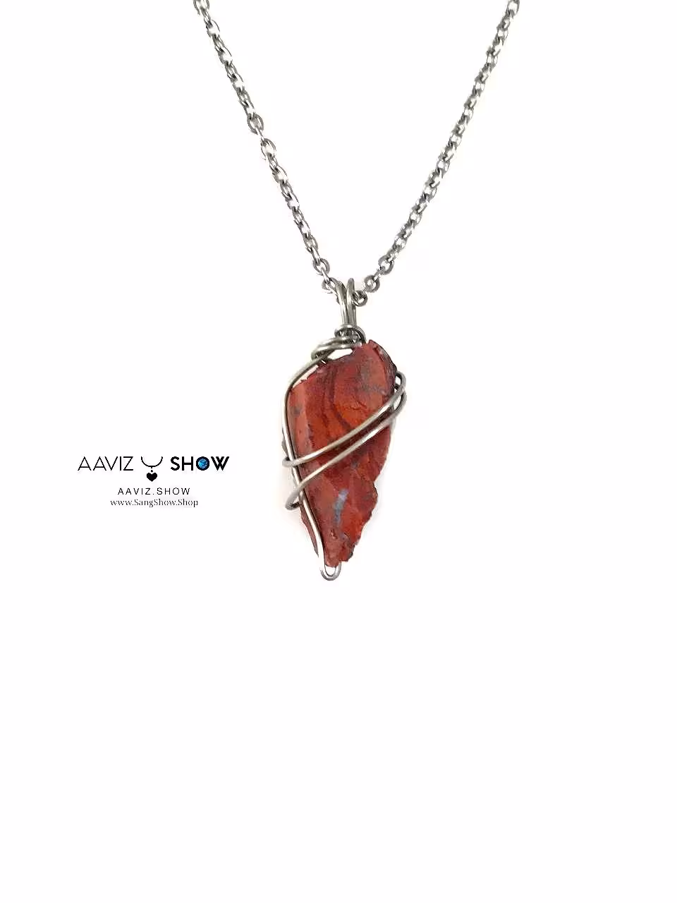 گردنبند جاسپر قرمز کلاس جهانی و استثنایی و معدنی A727