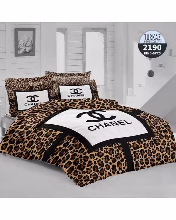 سرویس لحاف روتختی دو نفره 8 تکه دو رو میکرو تنسل گیاهی TURKAZ مدل 2190