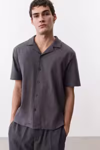 پیراهن بلوز دکمه دار مردانه کوزه یقه مردان مناسب است H&M