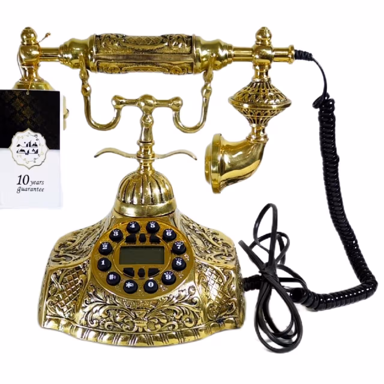 تلفن رومیزی برنزی طرح گرد