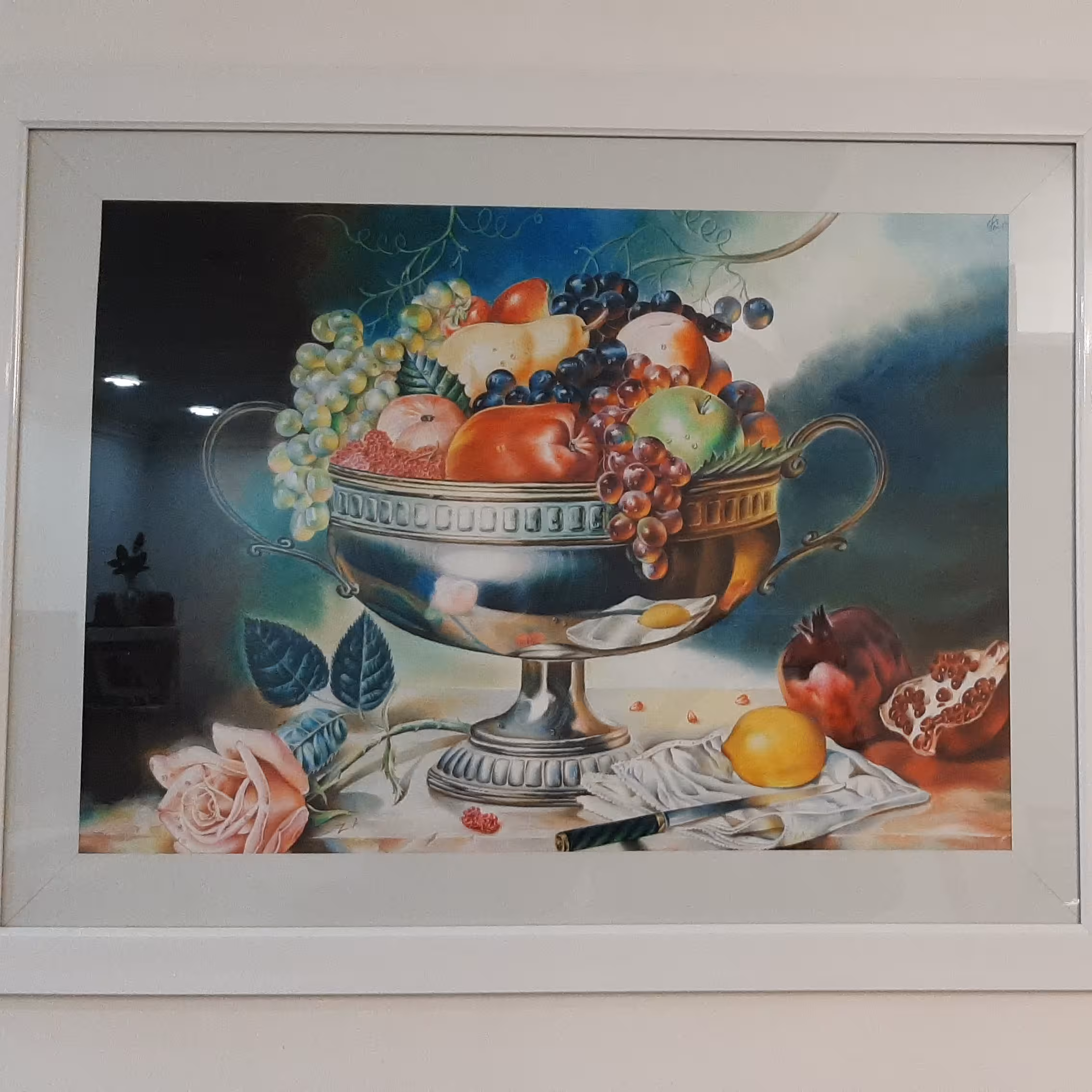 تابلو  نقاشی کلاسیک جام میوه