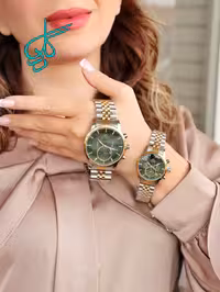 خرید ست اعت مردانه و زنانه الگانس ELEGANCE طرح کرنو ضدآب دارای بند قفلی تاریخ دار رنگ ثابت کیفیت عالی دارای رنگ بندی کد 1921107 - ردگل