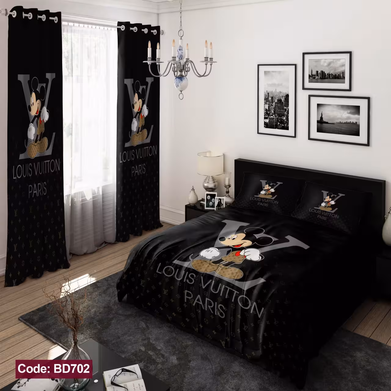 ست 6 تکه روتختی مخمل ضد لک ترک طرح بزرگسال کد 702