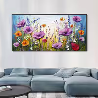 تابلو دکوراتیو نقش برجسته باغ گل هنر دست‌ 150*80 کد 2020 همراه با قاب ارسال رایگان 💥