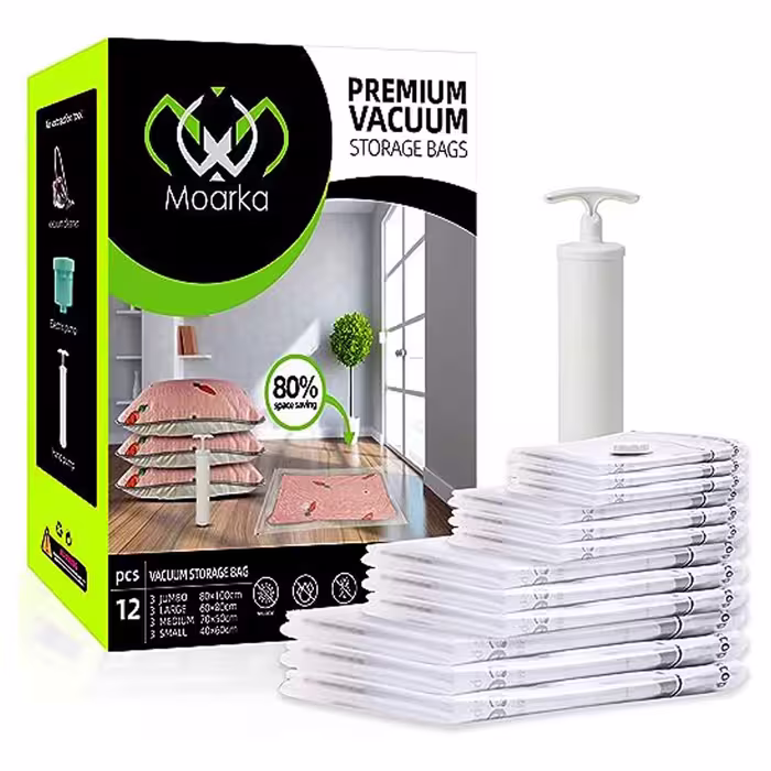 بسته 12 عددی کیسه ذخیره سازی فشرده وکیوم Vacuum Storage Bags
