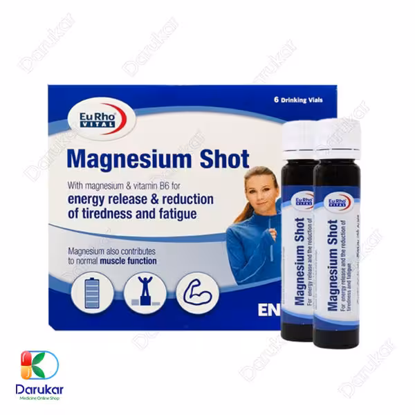 ویال خوراکی منیزیم شات یوروویتال 6 عدد