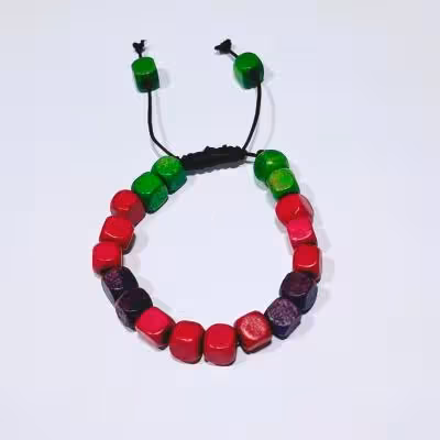 دستبند چوبی رنگارنگ فریسایز