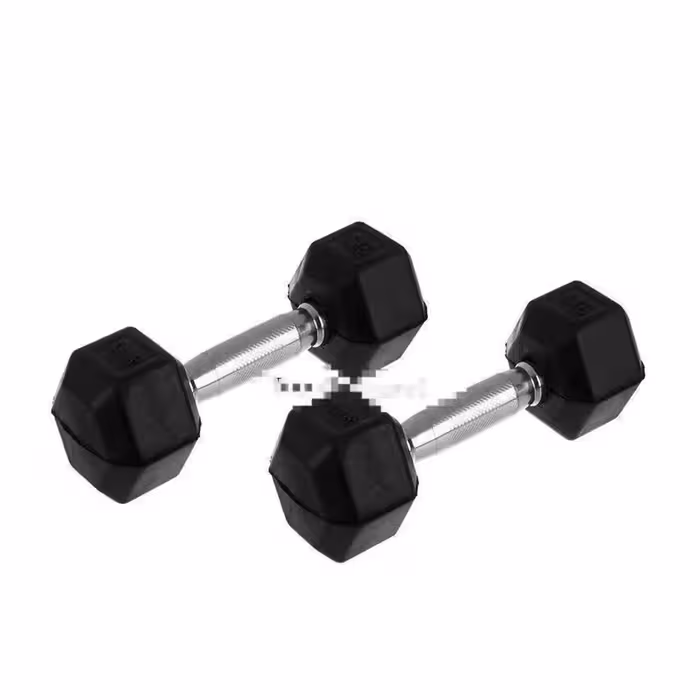 دمبل 6 ضلعی دسته استیل 7.5 کیلویی