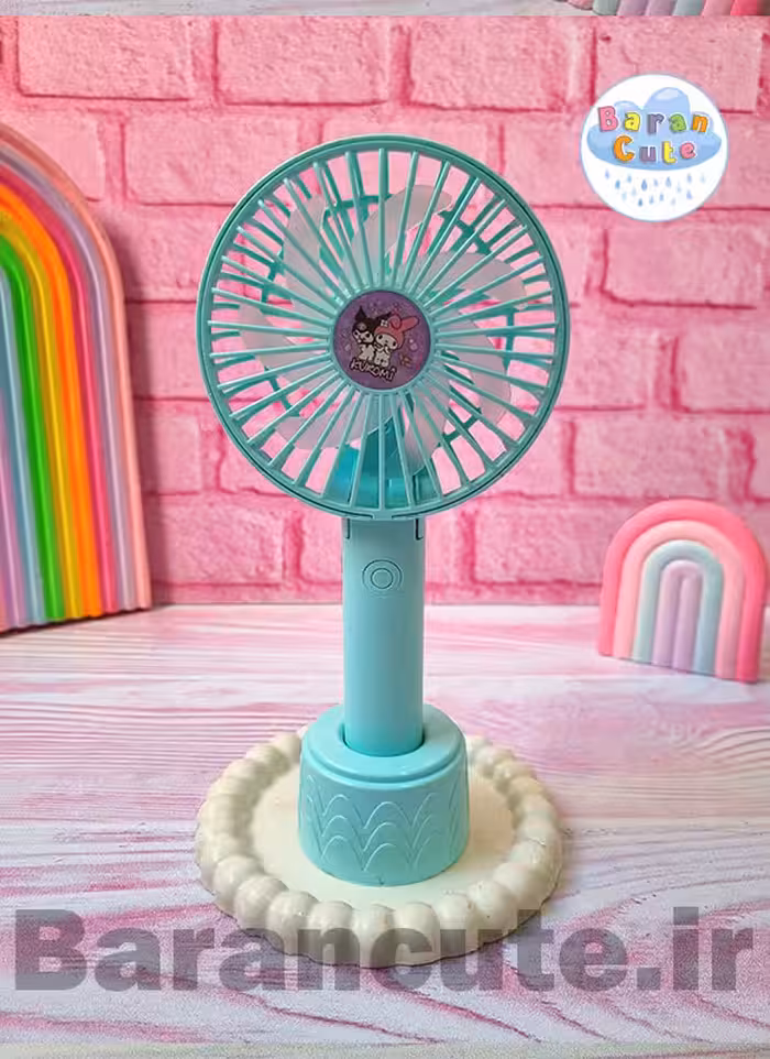 فن (پنکه دستی) فانتزی بزرگ تاشو طرح کورومی آبی