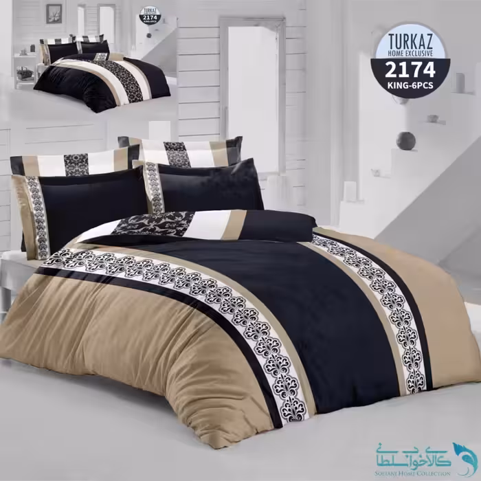 روتختی طرح کلاسیک سرمه ای دو نفره برند Turkaz کد 2174