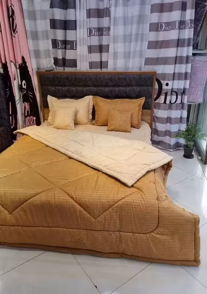 روتختی هتلی راه راه نخ پنبه کرم نسکافه ای