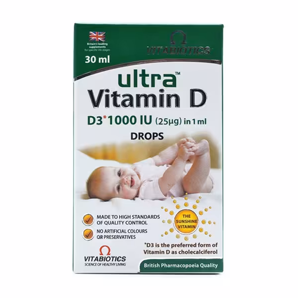 قطره خوراکی اولترا ویتامین D3 1000 ویتابیوتیکس
