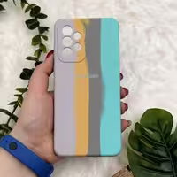 قاب گوشی Galaxy A13 سامسونگ سیلیکونی پاک کنی اورجینال آبرنگی رنگین کمانی داخل مخمل محافظ لنز دار