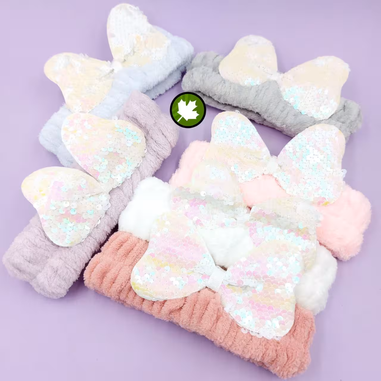 هد بند حوله ای پاپیون هلوگرامی پولکی | فروش عمده