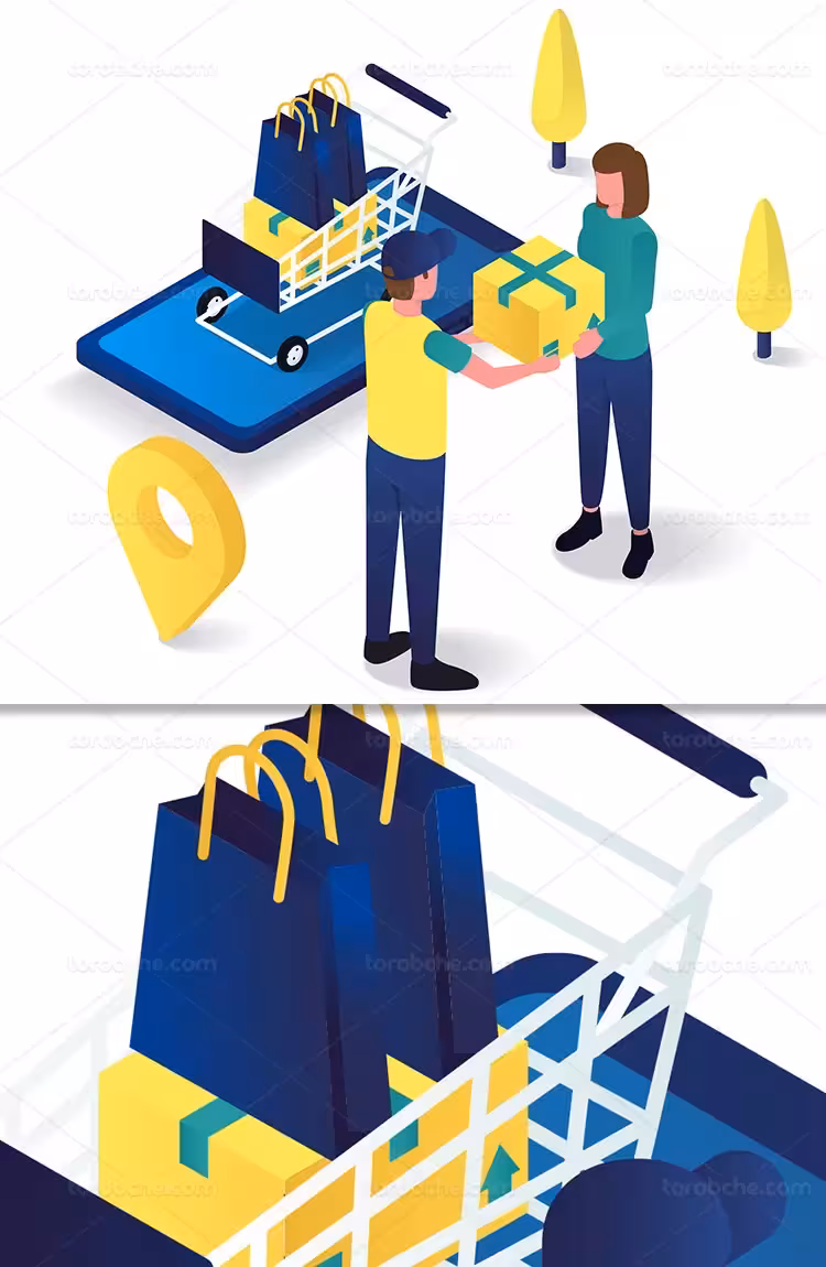 وکتور دلیوری خرید آنلاین | گرافیک با طعم تربچه