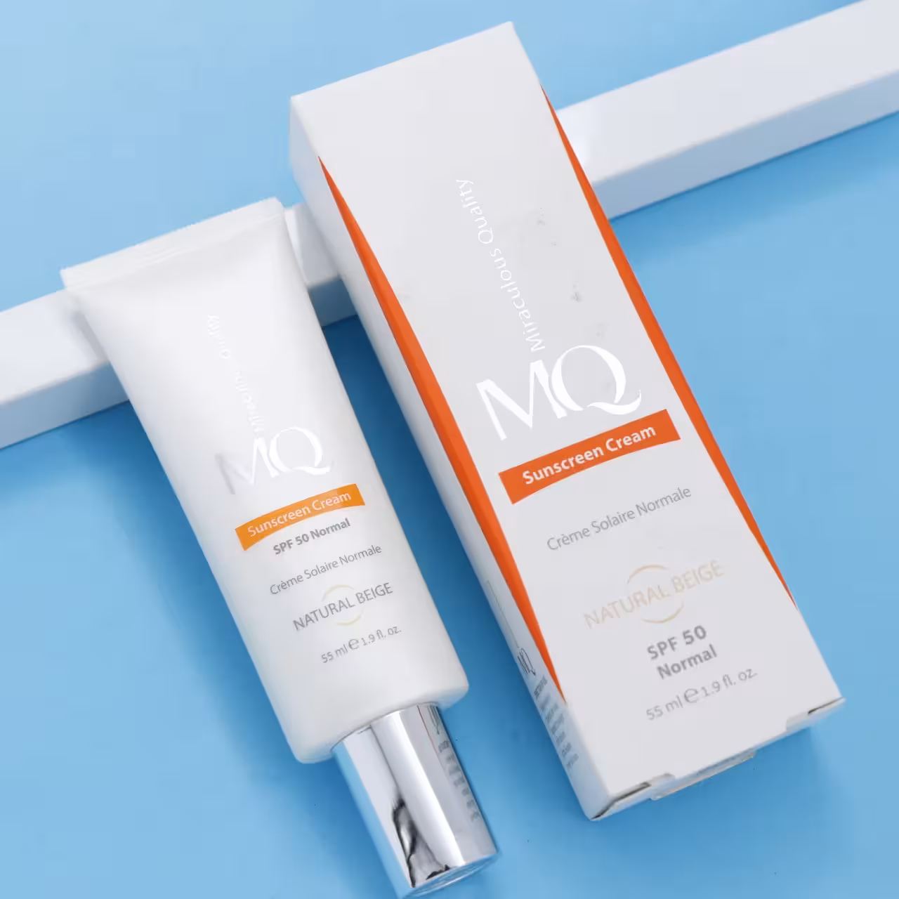 کرم ضد آفتاب برای پوست نرمال بژ طبیعی 55 میل MQ ام کیو SPF 50 کد 92149