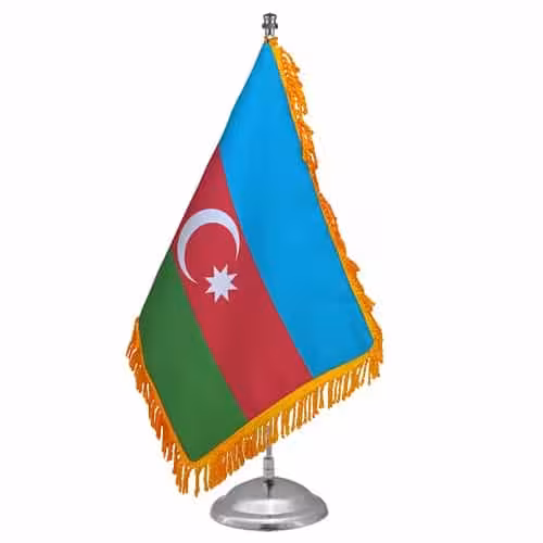 پرچم رومیزی کشور آذربایجان پایه فلزی کد AZ01
