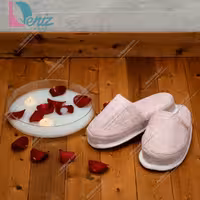 دمپایی حوله ای طرح کرالیچ رنگ پودرا