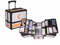 جعبه کمکهای اولیه اورژانس آلومینومی با دسته تراولی و چرخ  RE03