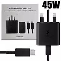 آداپتور شارژر 3 پین PD 45W Samsung EP-TA845XBE اورجینال پک عرب بهمراه کابل دو سر type-C