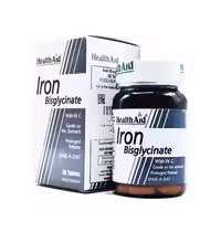 قرص آهن با ویتامین ث آیرون بس گلیسینات هلث اید 30 عددی