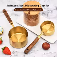 پیمانه دسته چوبی طلایی