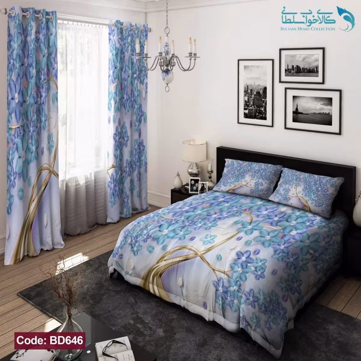 روتختی طرح شکوفه دو نفره کد BD646