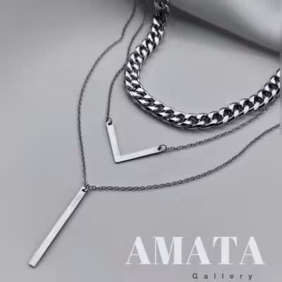 گردنبند سه لاین کارتیر و هفتی و خطی