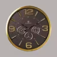 SCHOBERT شوبرت  ساعت دیواری 4 موتوره قطر 50 طلایی صفحه مشکی  5311GN