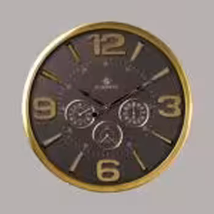 SCHOBERT شوبرت  ساعت دیواری 4 موتوره قطر 50 طلایی صفحه مشکی  5311GN