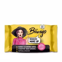 دستمال مرطوب پاک کننده آرایش بانیو بسته 25 عددی مدل زرد