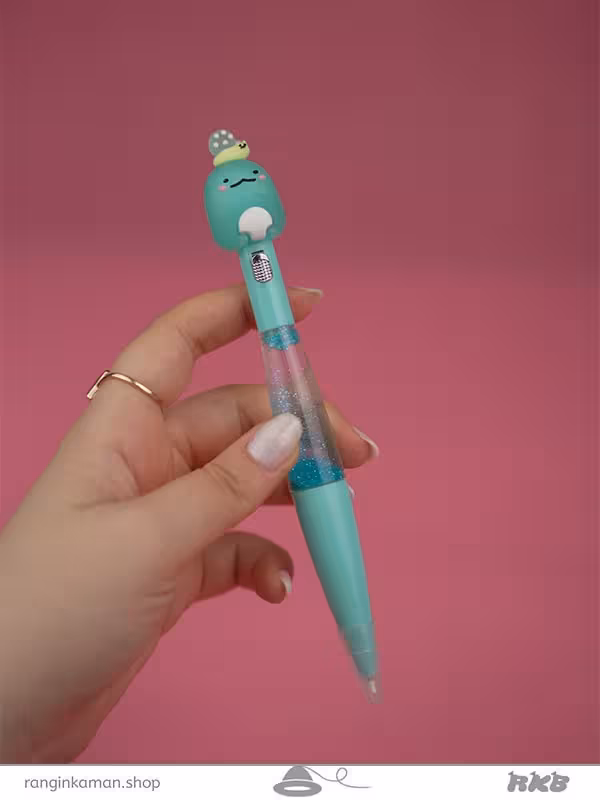 روان نویس آکواریومی چراغدار طرح کاکل به سر Illuminated aquarium fountain pen with head design